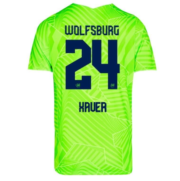 2021/22 Wolfsburg Home Kit Soccer Jersey with Xaver 24 printing